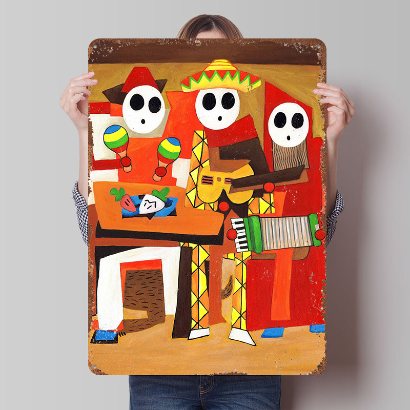 Retro Gaming Guy - Üç Mariachi Adamı Teneke Plak Posteri