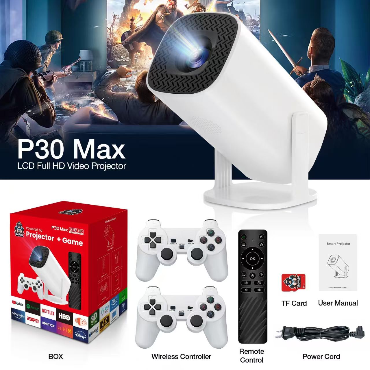 Retro Gaming And Projector - 3D Oyun Projektörü P30MAX Retro Video