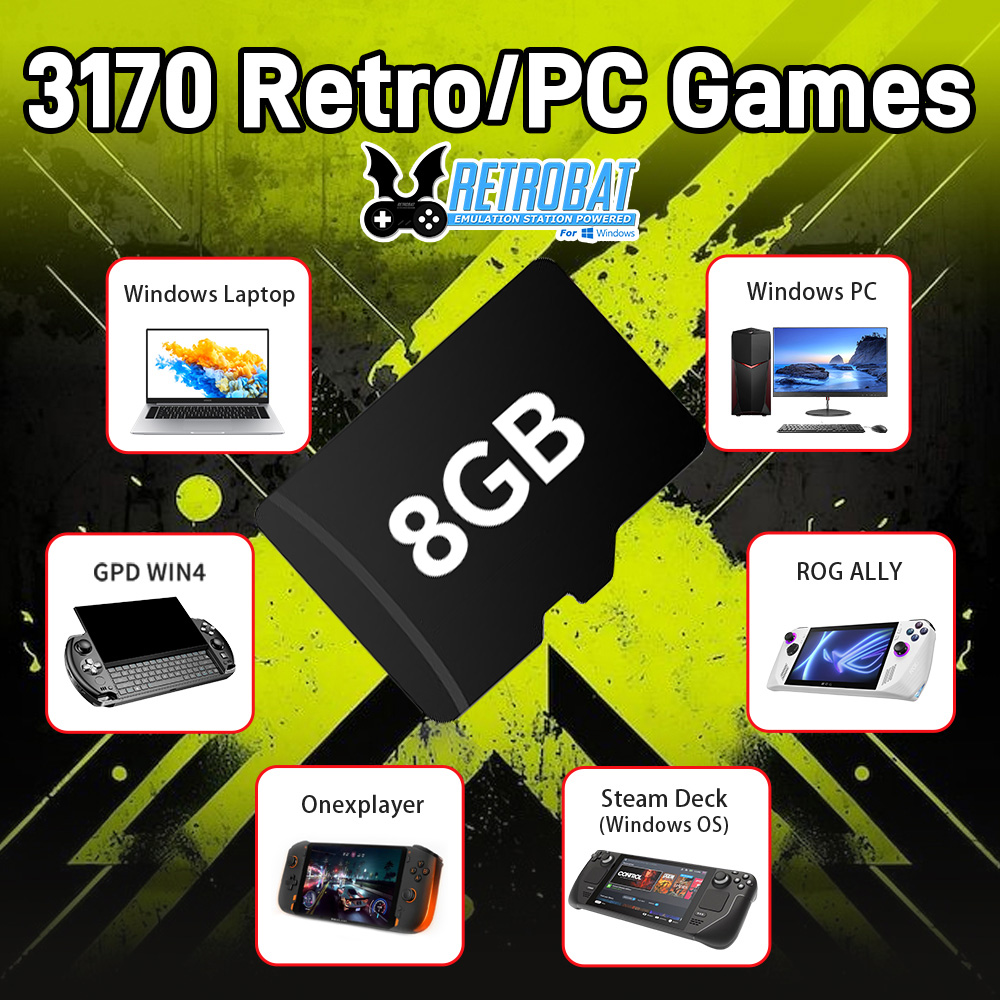 Retro Gaming Emulator Console - 8 GB Oyun TF Kartı ile